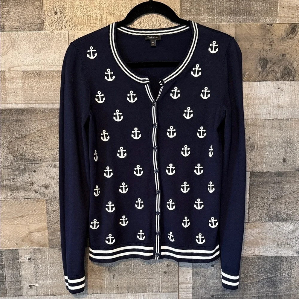 Talbots Nautical Cardigan with anchors Size XS - Picture 13 of 16